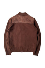 画像をギャラリービューアに読み込む, 80-90&#39;S SUEDE KNIT JACKET / BROWN [SIZE: M USED]
