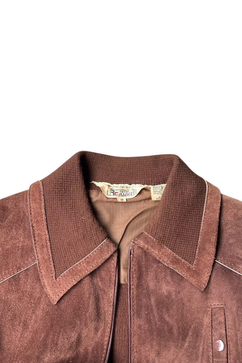 80-90s SUEDE KNIT JACKET / BROWN [SIZE: M USED]