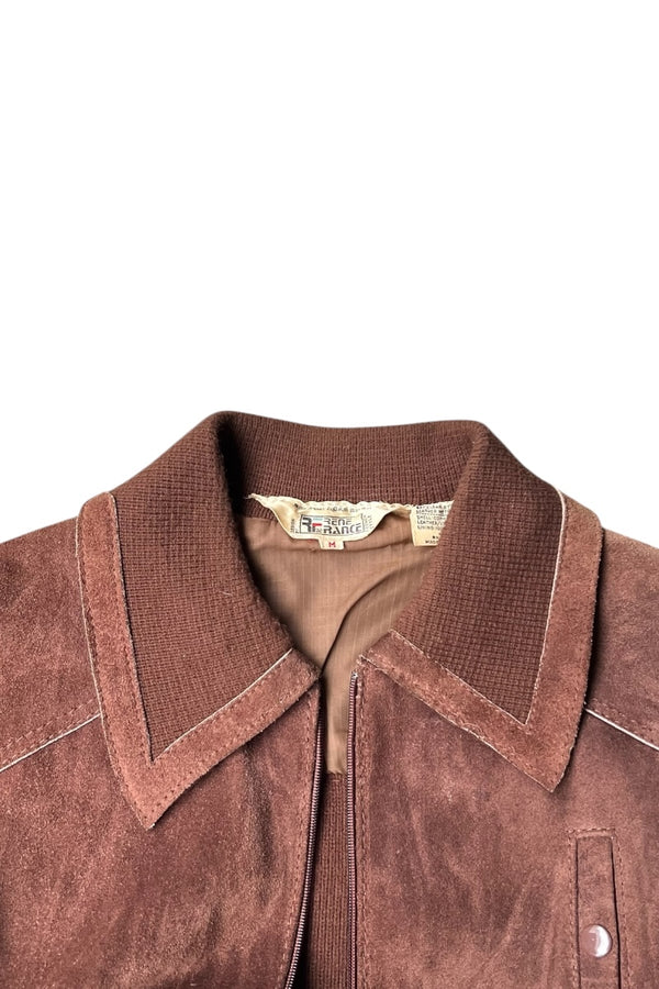 80-90s SUEDE KNIT JACKET / BROWN [SIZE: M USED]