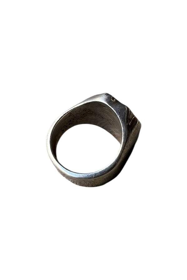 MADE IN MEXICO 925 SILVER RING W/MALACHITE / SILVER [SIZE: Equivalent to JP 17 USED]