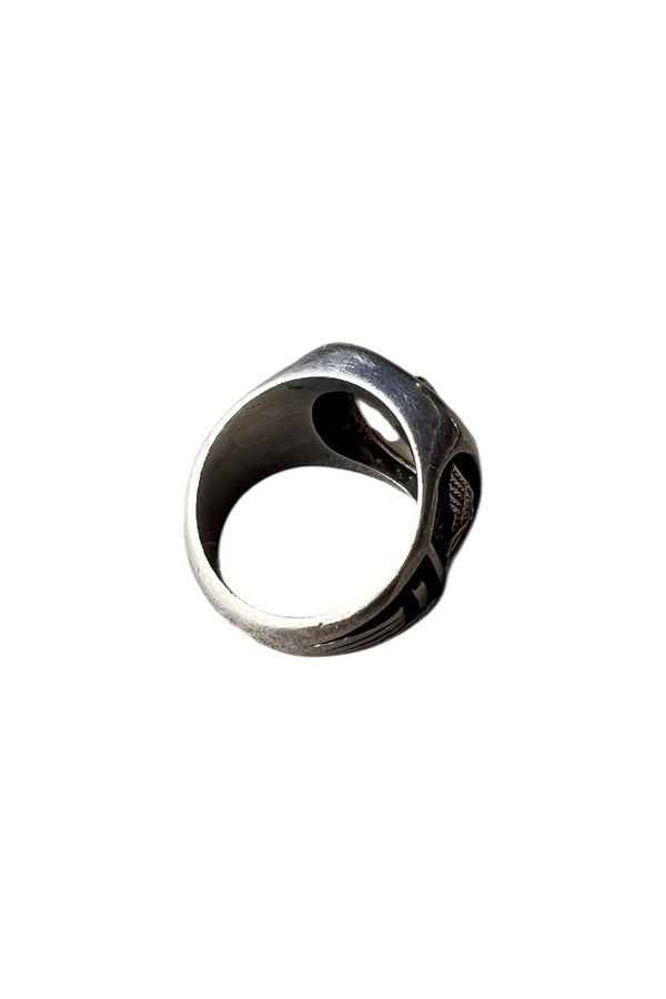 STERLING SILVER RING WITH 12K GOLD FILLED & PEARL / SILVER [SIZE: US 9.5 Equivalent USED]