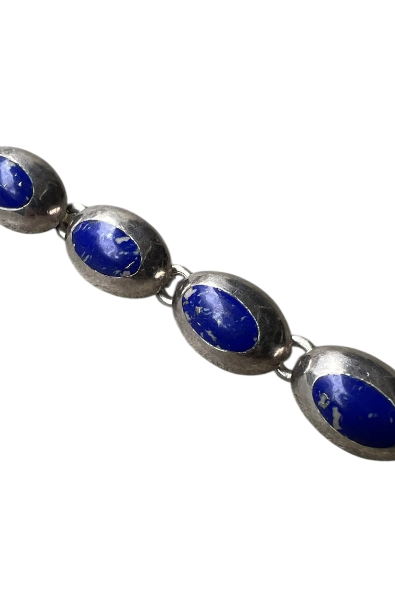 MADE IN MEXICO 925 SILVER BRACELET W/LAPIS LAZULI / SILVER [SIZE: ONE SIZE USED]