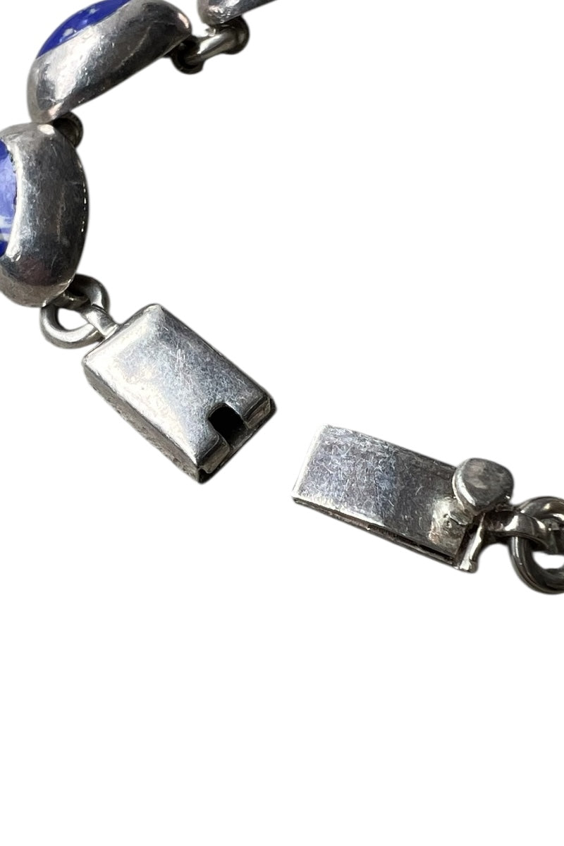 MADE IN MEXICO 925 SILVER BRACELET W/LAPIS LAZULI / SILVER [SIZE: ONE SIZE USED]