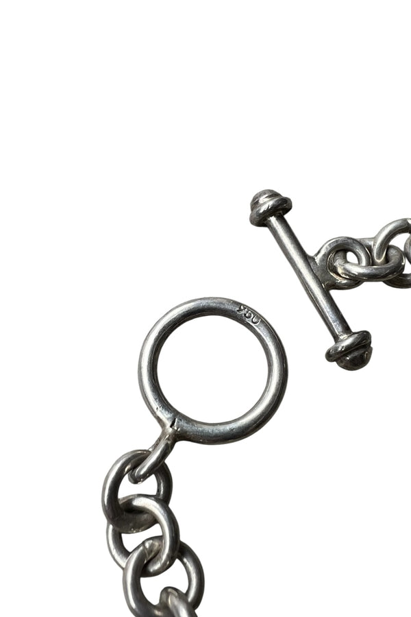 925 SILVER BRACELET T-BAR W/GREEN STONE / SILVER [SIZE: ONE SIZE USED]