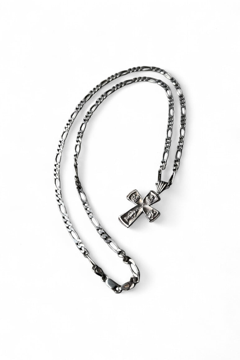 MADE IN ITALY 925 SILVER CROSS PENDANT NECKLACE / SILVER [SIZE: ONE SIZE USED]
