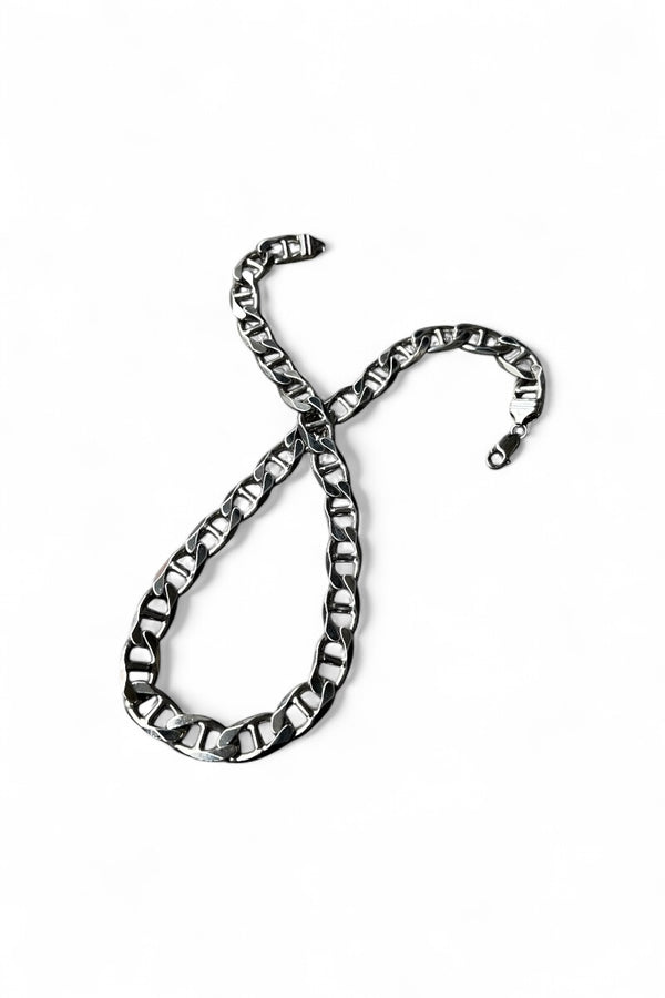 MADE IN ITALY 925 SILVER FIGARO CHAIN NECKLACE / SILVER [SIZE: ONE SIZE USED]