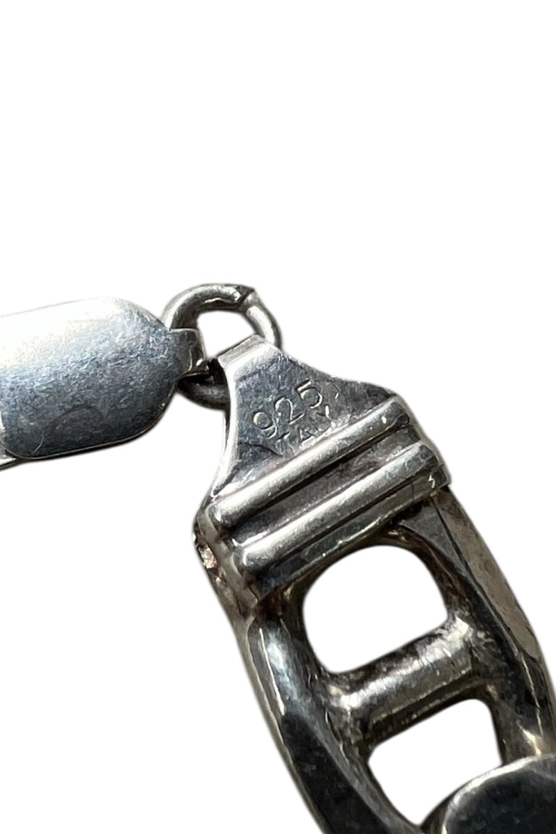 MADE IN ITALY 925 SILVER FIGARO CHAIN NECKLACE / SILVER [SIZE: ONE SIZE USED]