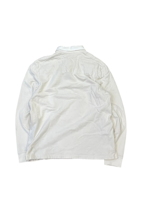 90'S L/S RUGBY SHIRT CUSTOM FIT / WHITE [SIZE: L USED]