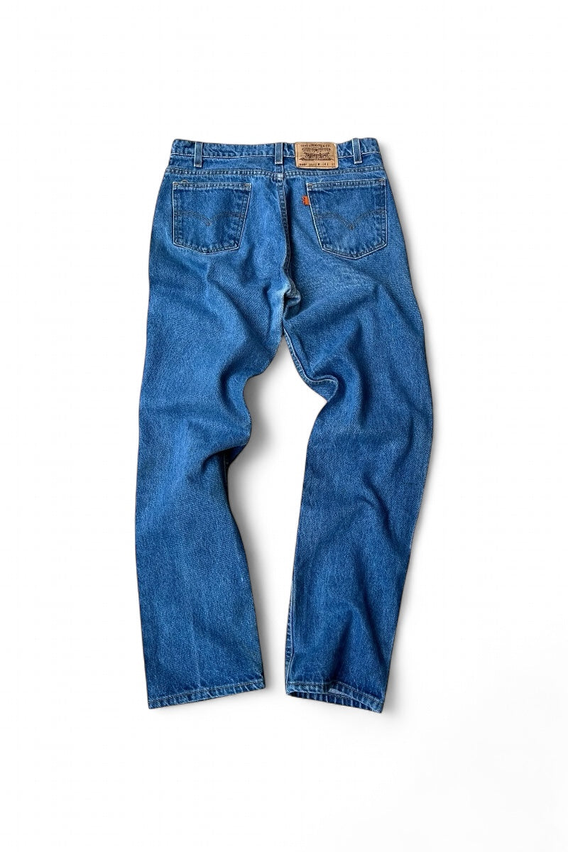 MADE IN USA 97'S 505 DENIM PANTS ORANGE TAB / INDIGO [SIZE: 34 USED]