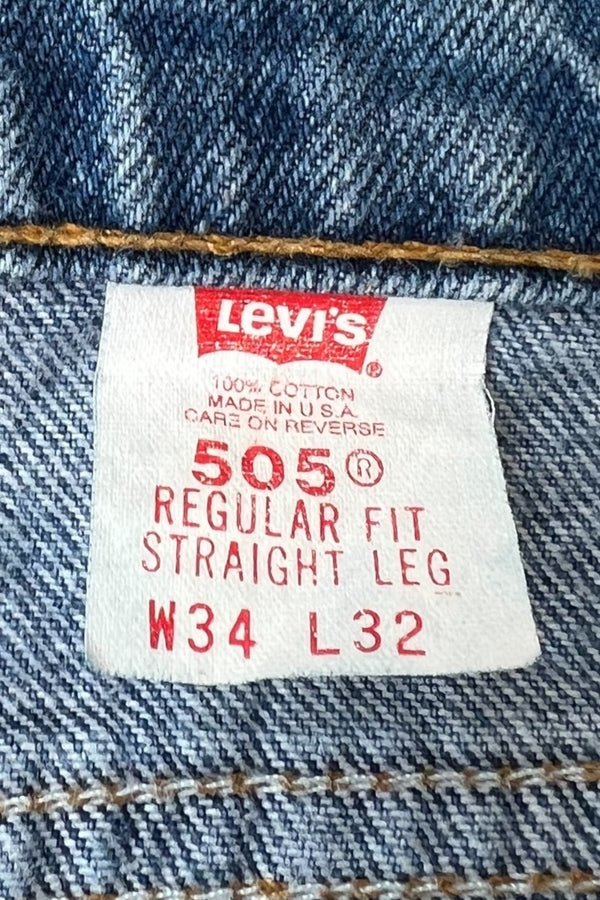 MADE IN USA 97'S 505 DENIM PANTS ORANGE TAB / INDIGO [SIZE: 34 USED]