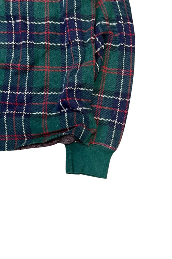 MADE IN USA 90'S ONE POINT LOGO L/S POLO SHIRT / CHECK [SIZE: XL USED]