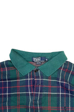 画像をギャラリービューアに読み込む, MADE IN USA 90&#39;S ONE POINT LOGO L/S POLO SHIRT / CHECK [SIZE: XL USED]
