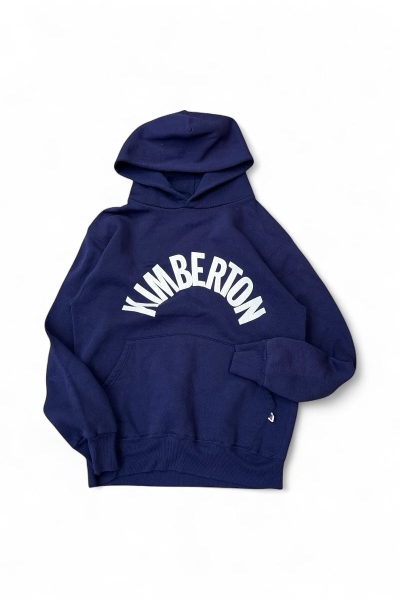 MADE IN USA 90'S KIMBERTON HOODIE SWEATSHIRT / NAVY [SIZE: M USED]