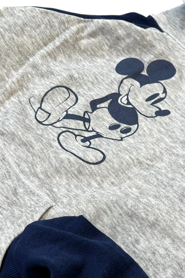 80'S MICKEY HOODIE SWEATSHIRT / GREY [SIZE: M USED]