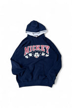 画像をギャラリービューアに読み込む, MADE IN USA 90&#39;S MICKEY SWEAT HOODIE / NAVY [SIZE: L USED]
