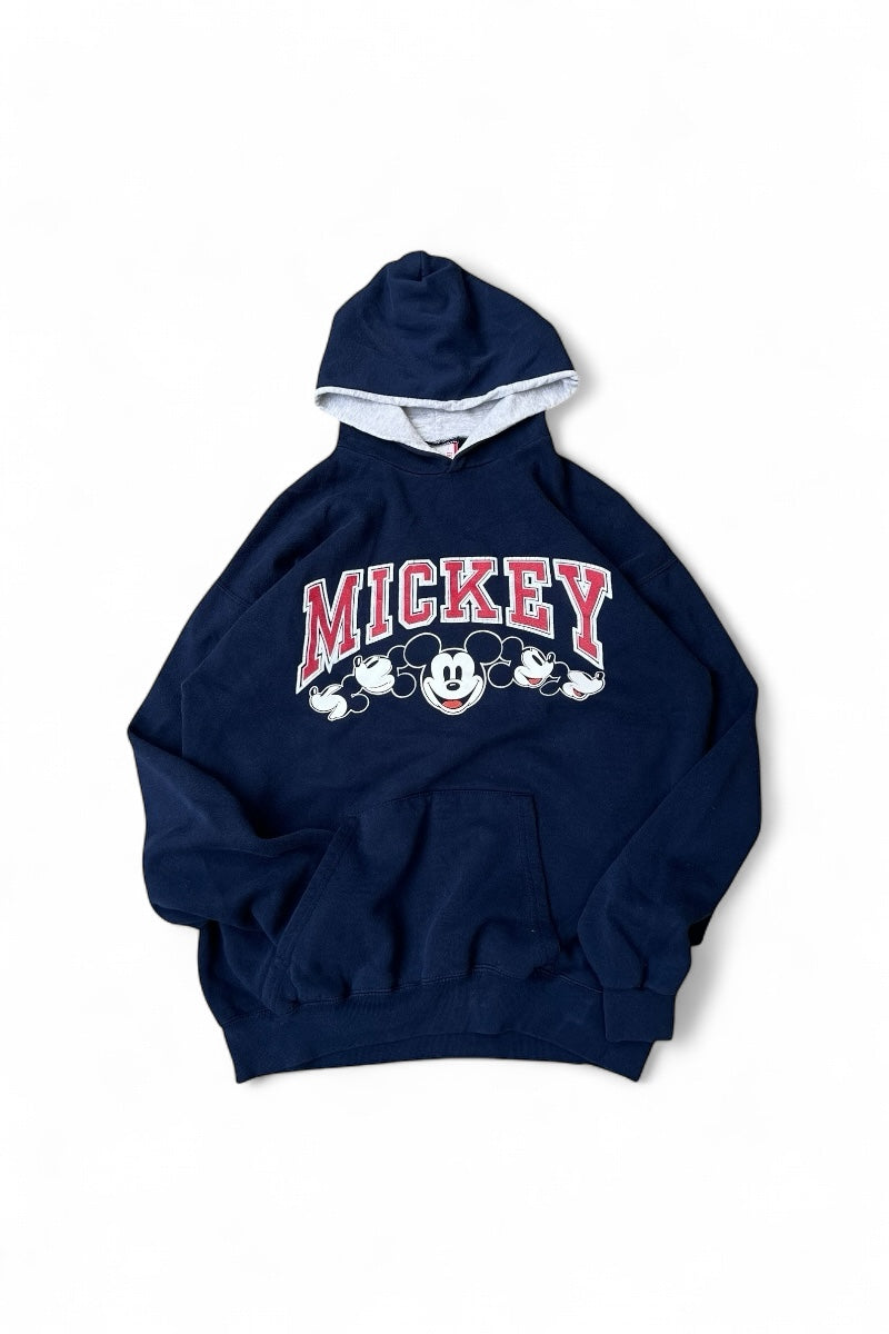 MADE IN USA 90'S MICKEY SWEAT HOODIE / NAVY [SIZE: L USED]