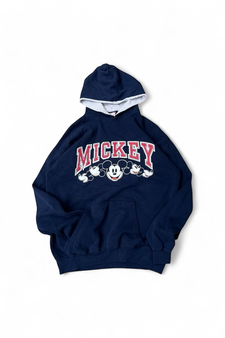 MADE IN USA 90'S MICKEY SWEAT HOODIE / NAVY [SIZE: L USED]