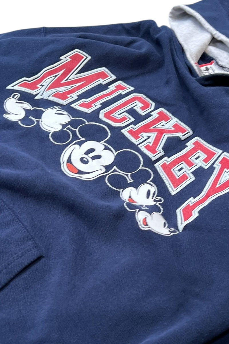MADE IN USA 90'S MICKEY SWEAT HOODIE / NAVY [SIZE: L USED]