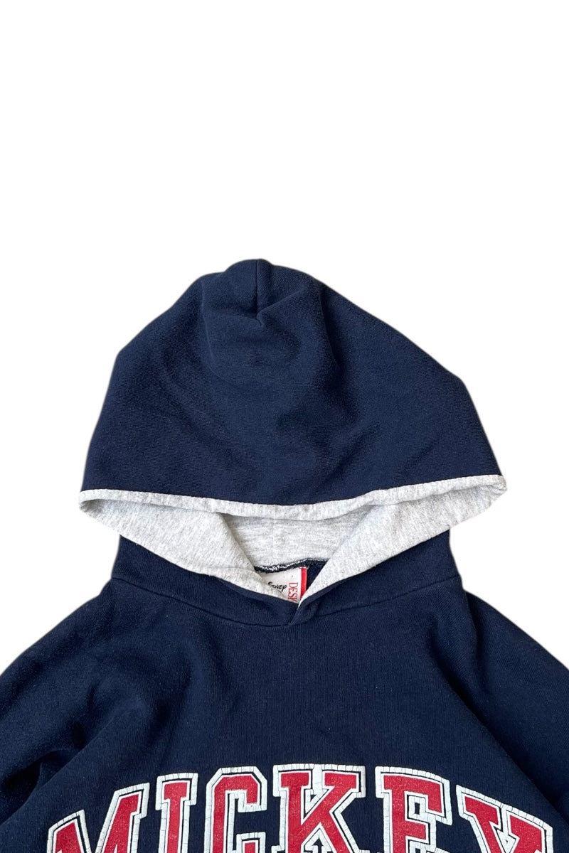 MADE IN USA 90'S MICKEY SWEAT HOODIE / NAVY [SIZE: L USED]