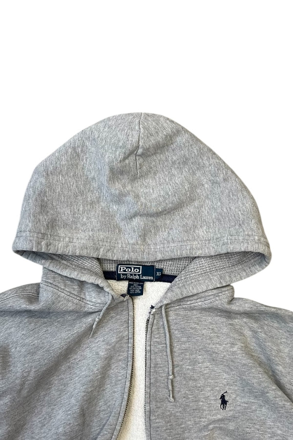 90'S ZIP HOODIE SWEATSHIRT / GREY [SIZE: XL USED]