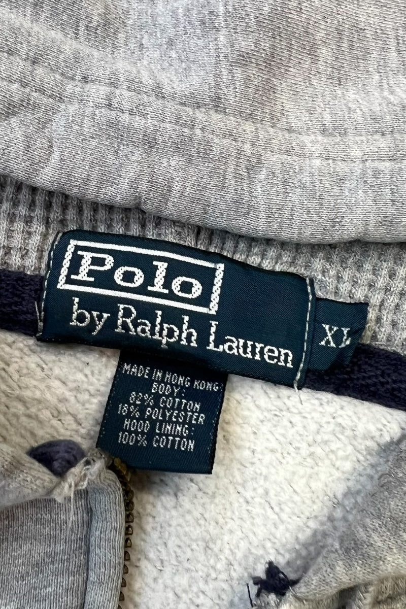 90'S ZIP HOODIE SWEATSHIRT / GREY [SIZE: XL USED]