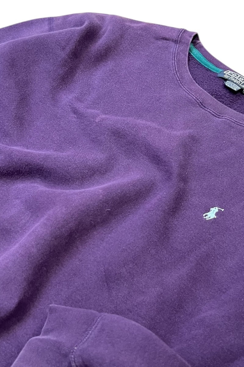 90'S ONE POINT LOGO SWEATSHIRT / PURPLE [SIZE: M USED]