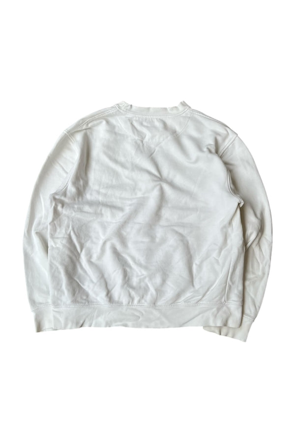 MADE IN TURKEY Y2K EARLY 00'S ONE POINT LOGO SWEATSHIRT / WHITE [SIZE: M USED]