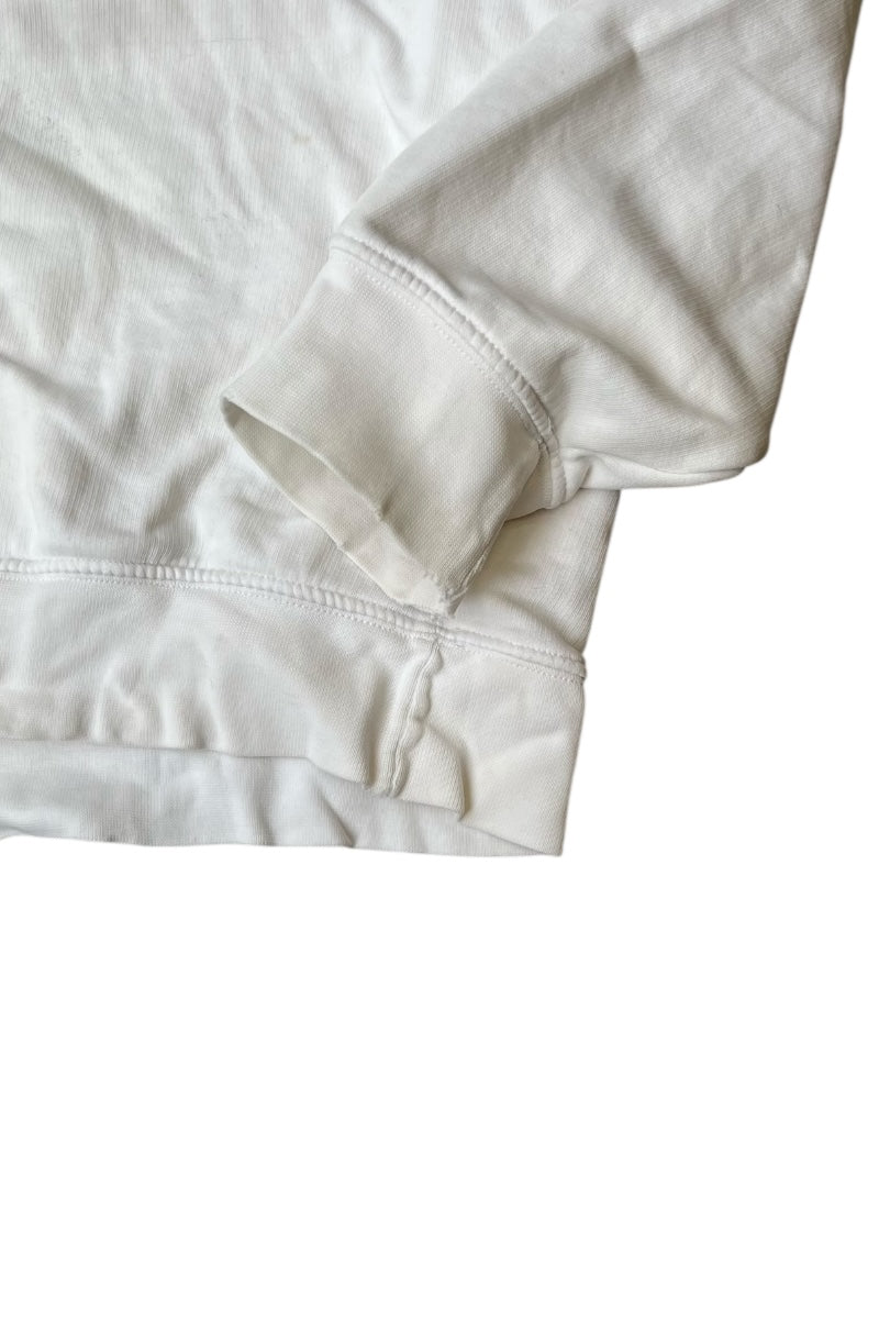 MADE IN TURKEY Y2K EARLY 00'S ONE POINT LOGO SWEATSHIRT / WHITE [SIZE: M USED]