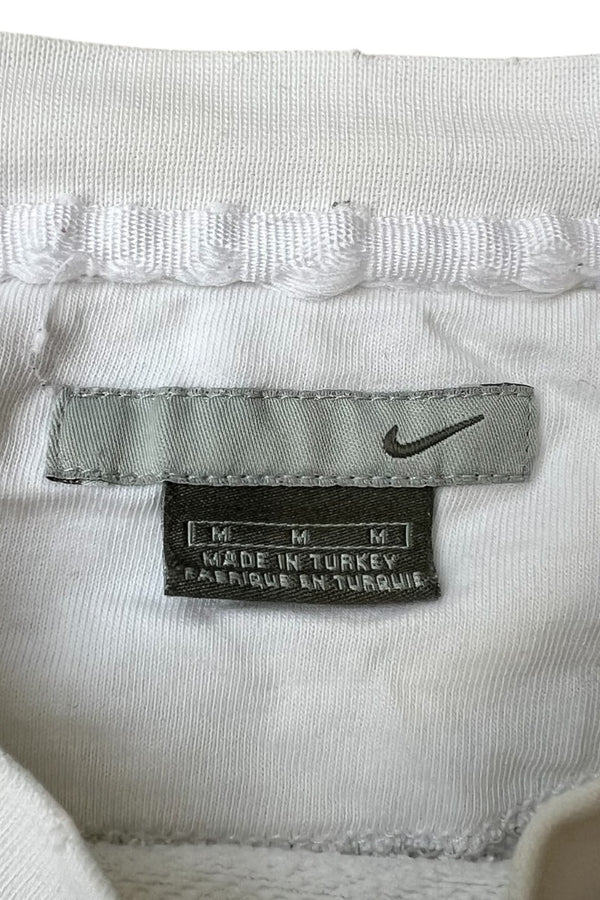 MADE IN TURKEY Y2K EARLY 00'S ONE POINT LOGO SWEATSHIRT / WHITE [SIZE: M USED]