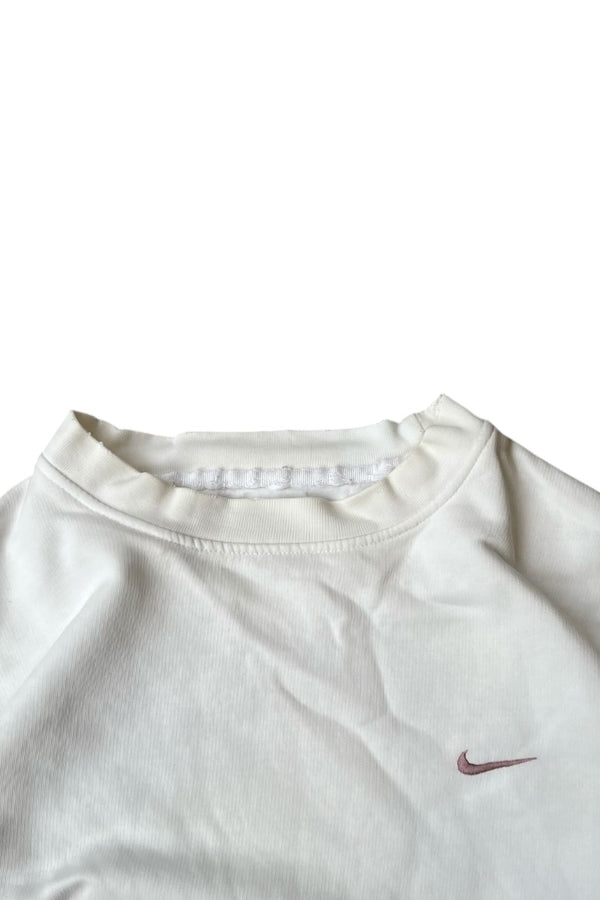 MADE IN TURKEY Y2K EARLY 00'S ONE POINT LOGO SWEATSHIRT / WHITE [SIZE: M USED]