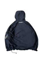 画像をギャラリービューアに読み込む, Y2K EARLY 00&#39;S PULL-OVER RIP STOP NYLON HOODIE JACKET / BLACK [SIZE: XL USED]

