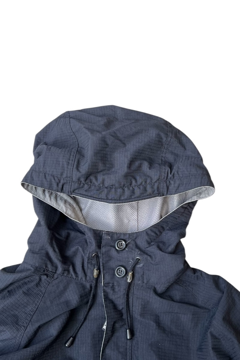 Y2K EARLY 00'S PULLOVER RIPSTOP NYLON HOODIE JACKET / BLACK [SIZE: XL USED]
