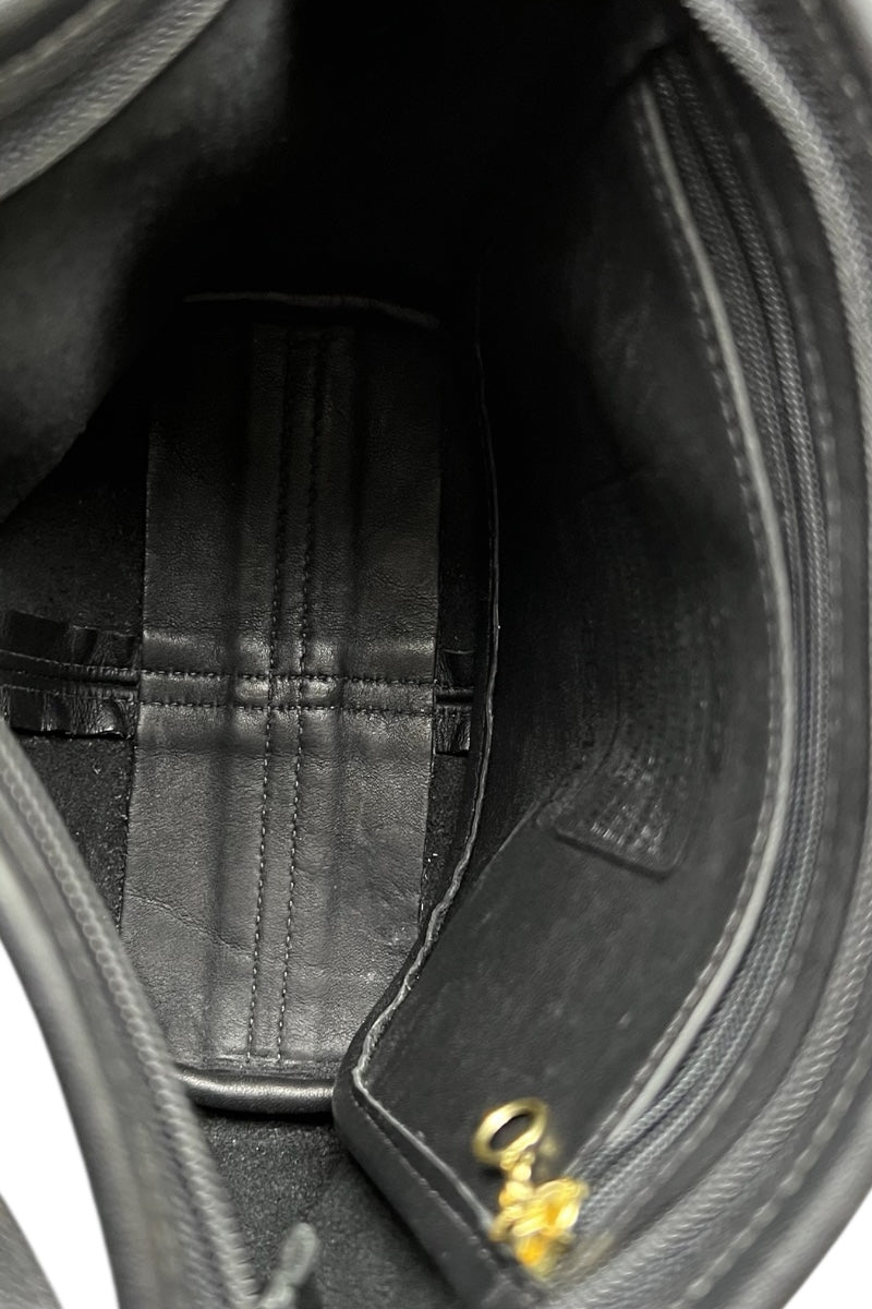 MADE IN USA 90'S LEATHER SMALL BAG / BLACK [SIZE: ONE SIZE USED]
