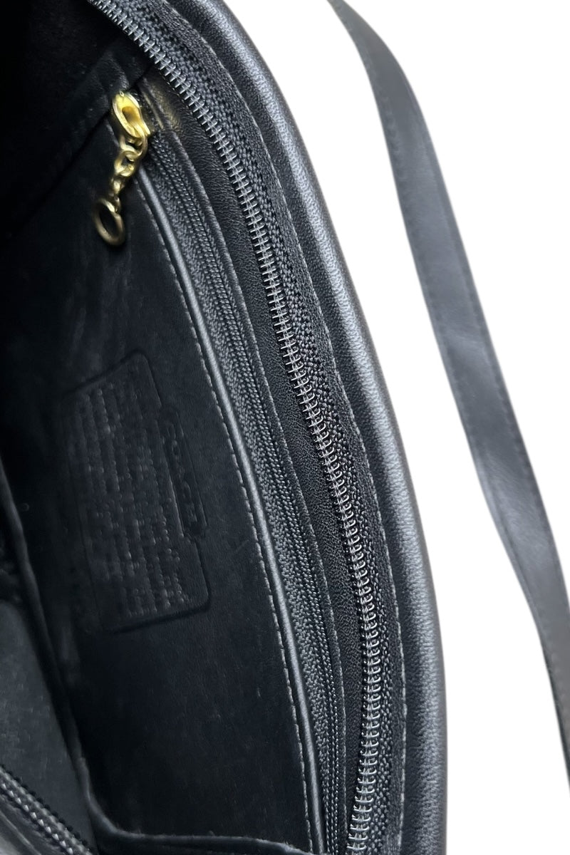 MADE IN USA 90'S LEATHER SMALL BAG / BLACK [SIZE: ONE SIZE USED]