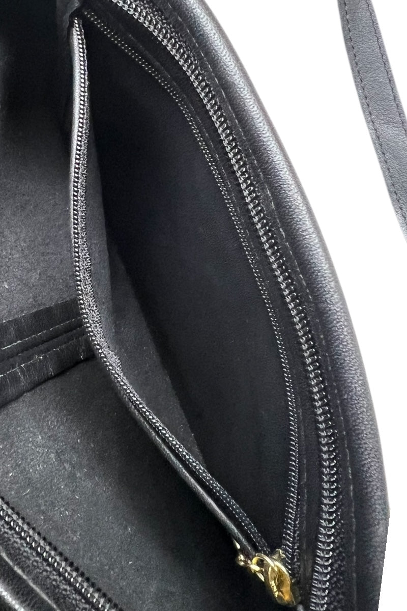 MADE IN USA 90'S LEATHER SMALL BAG / BLACK [SIZE: ONE SIZE USED]