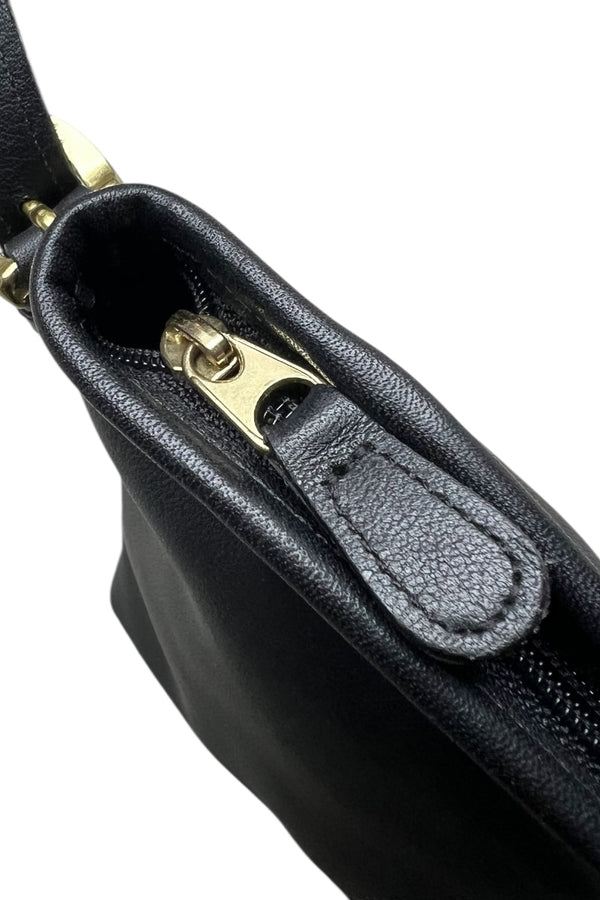 MADE IN USA 90'S LEATHER SMALL BAG / BLACK [SIZE: ONE SIZE USED]
