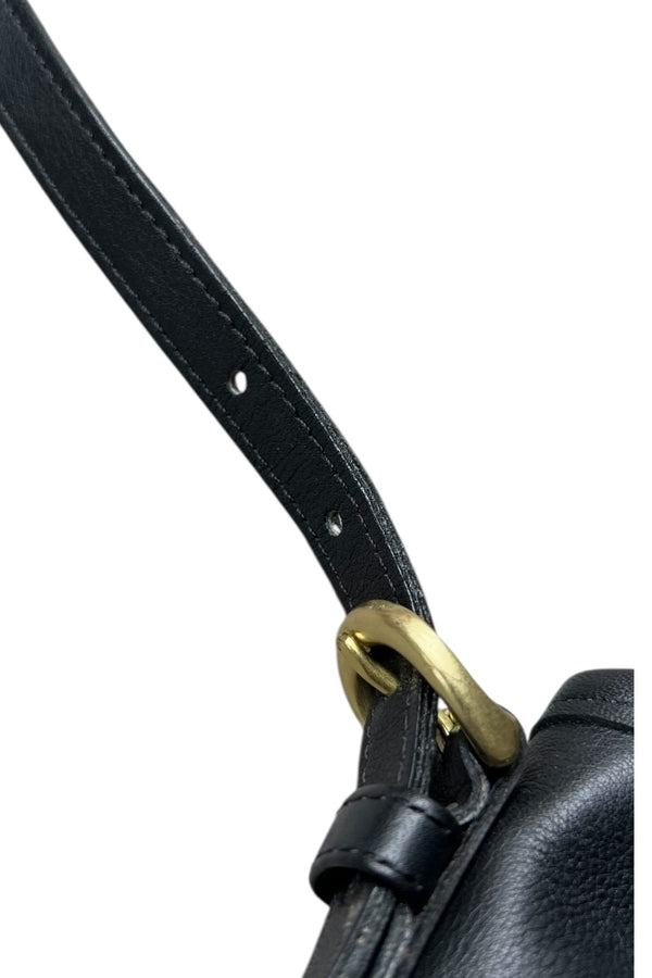 MADE IN USA 90'S LEATHER SMALL BAG / BLACK [SIZE: ONE SIZE USED]