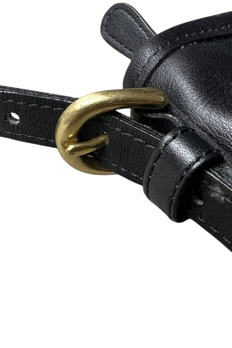MADE IN USA 90'S LEATHER SMALL BAG / BLACK [SIZE: ONE SIZE USED]