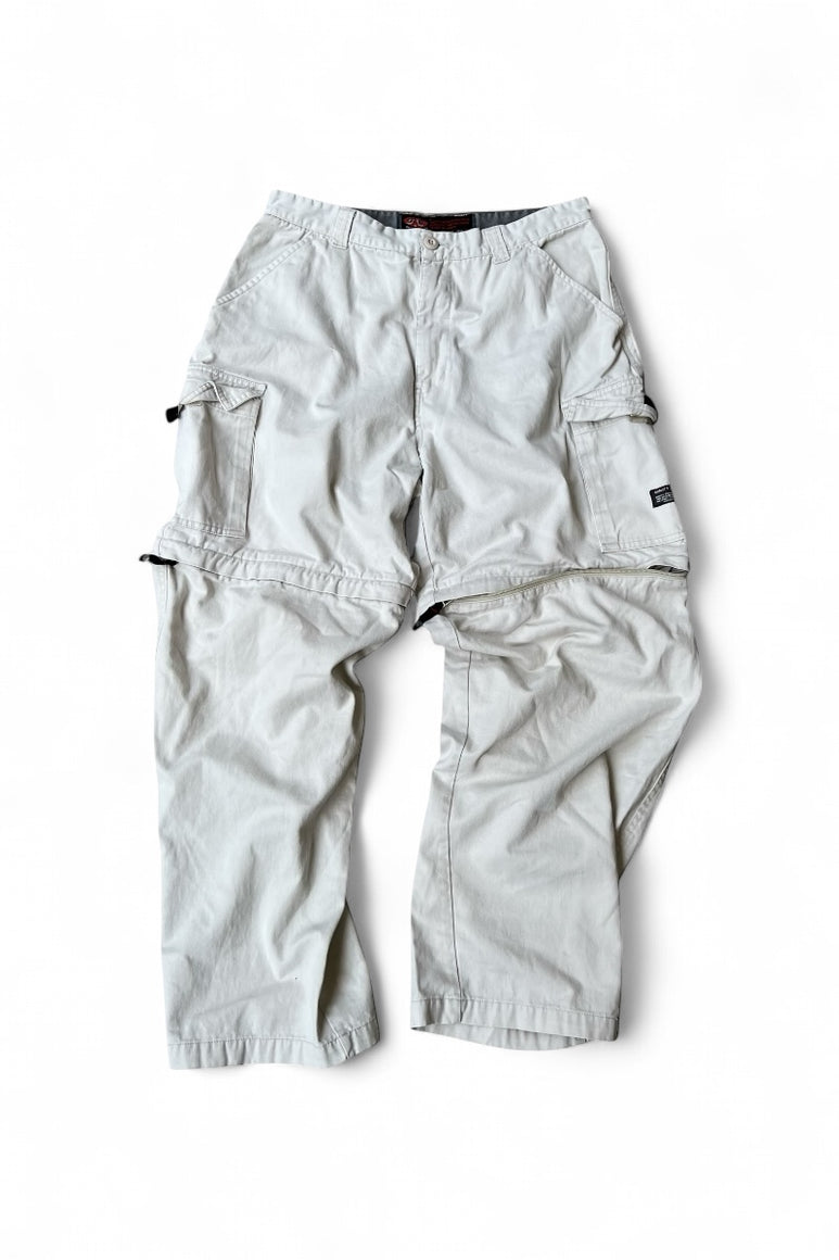 Y2K EARLY 00'S CARGO PANTS / WHITE [SIZE: 33 USED]