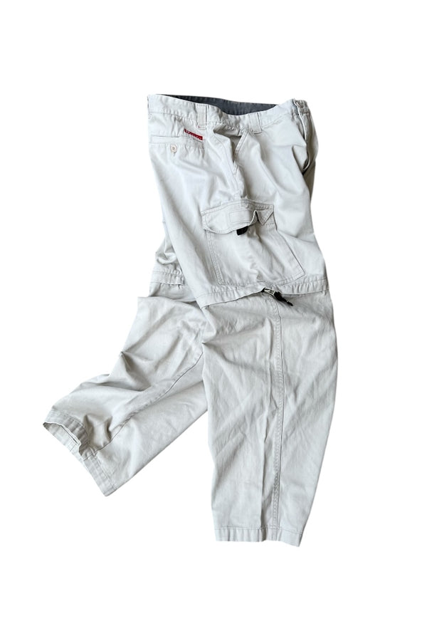Y2K EARLY 00'S CARGO PANTS / WHITE [SIZE: 33 USED]