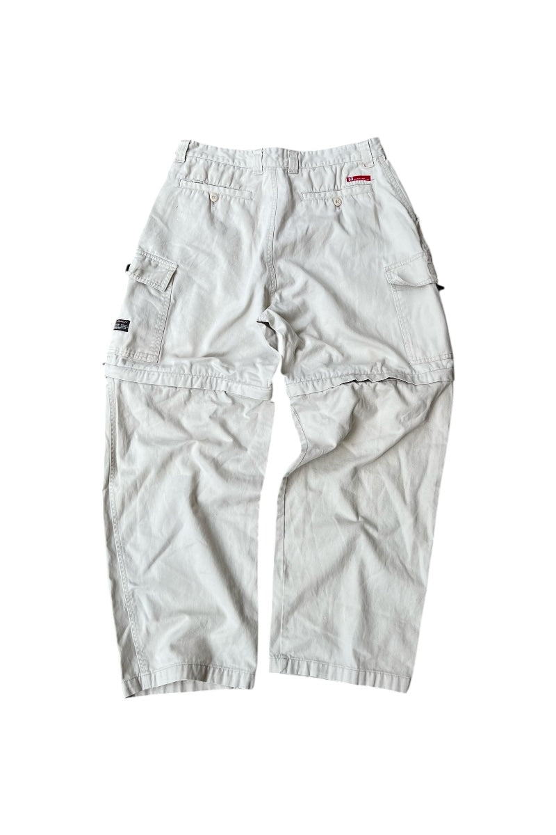 Y2K EARLY 00'S CARGO PANTS / WHITE [SIZE: 33 USED]