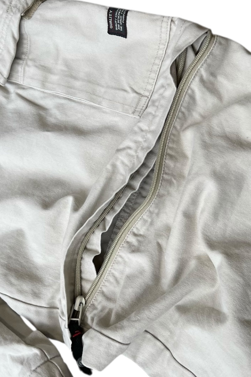 Y2K EARLY 00'S CARGO PANTS / WHITE [SIZE: 33 USED]