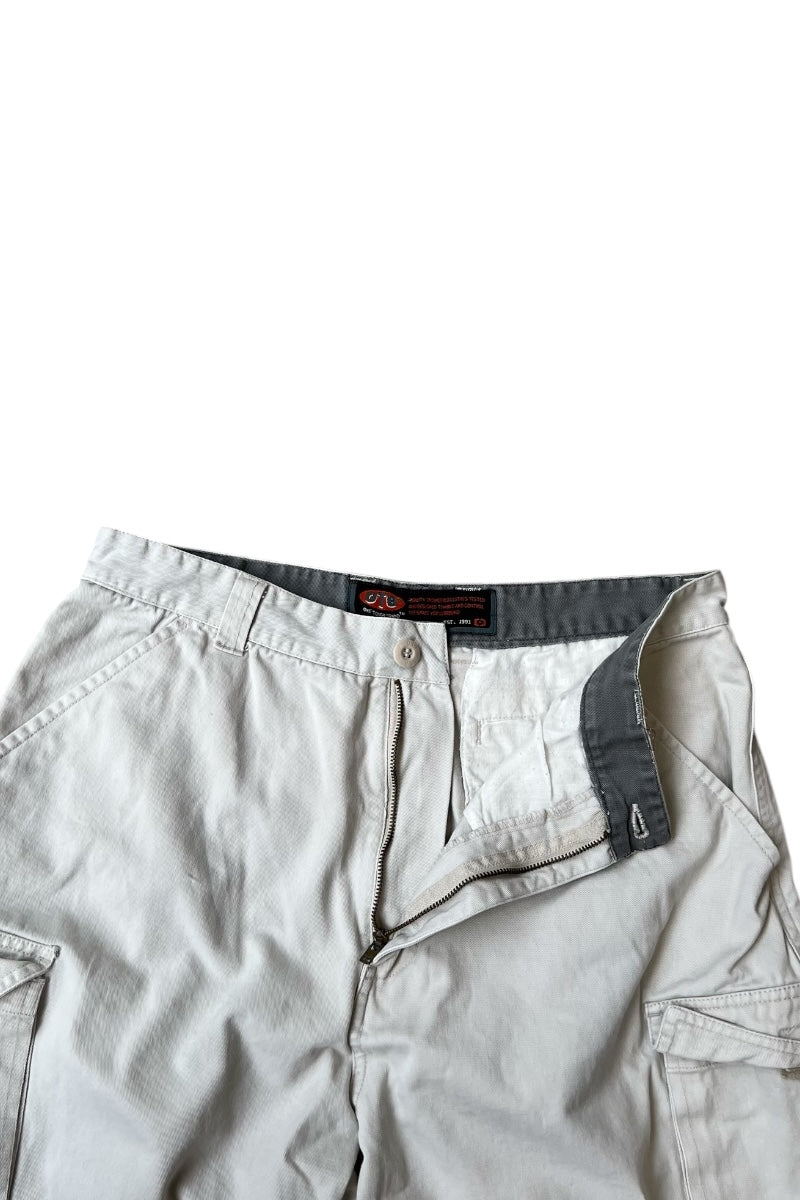 Y2K EARLY 00'S CARGO PANTS / WHITE [SIZE: 33 USED]