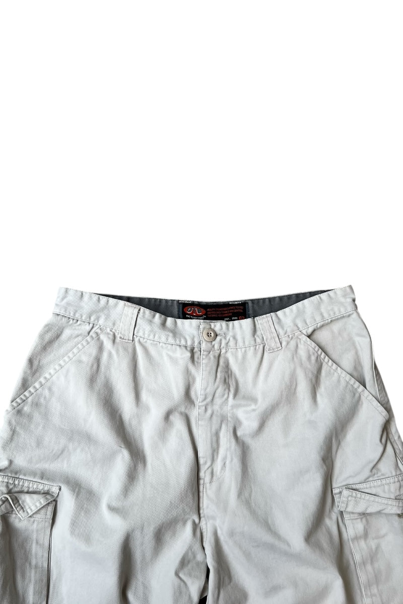 Y2K EARLY 00'S CARGO PANTS / WHITE [SIZE: 33 USED]