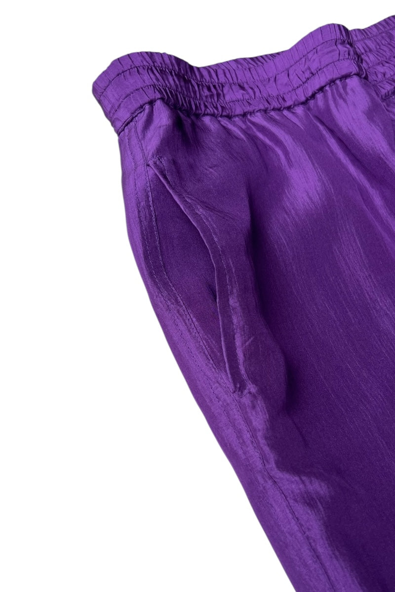 90'S SILK EASY PANTS / PURPLE [SIZE: L USED]