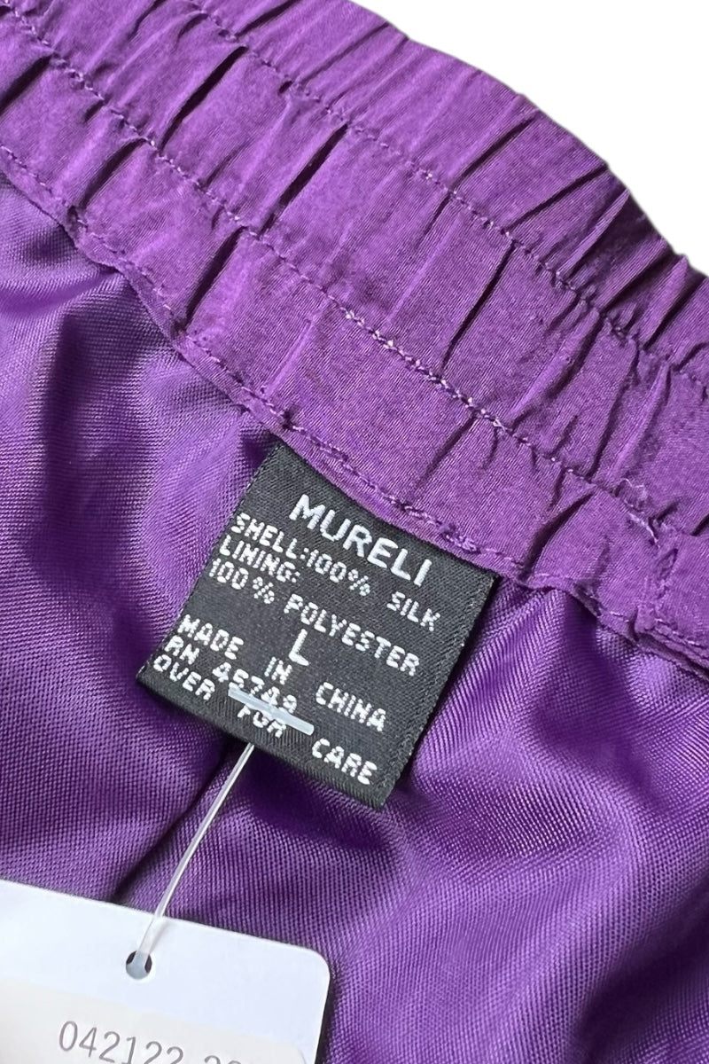 90'S SILK EASY PANTS / PURPLE [SIZE: L USED]