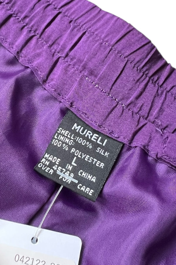 90'S SILK EASY PANTS / PURPLE [SIZE: L USED]