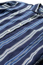 画像をギャラリービューアに読み込む, 90&#39;S L/S LINEN SILK STRIPE SHIRT / NAVY [SIZE: M USED]

