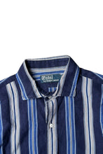 画像をギャラリービューアに読み込む, 90&#39;S L/S LINEN SILK STRIPE SHIRT / NAVY [SIZE: M USED]
