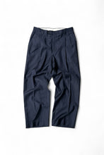 画像をギャラリービューアに読み込む, WOOL&amp;CASHMERE TUCK SLACKS / NAVY [SIZE: 32 USED]
